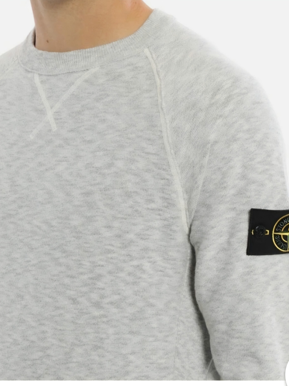 Stone Island Unisex Sz M Pink Melange Reverse Seam Crewneck Organic Sweatshirt - Picture 10 of 10
